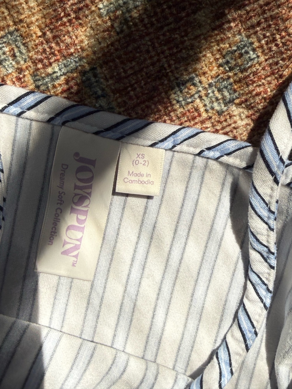 Striped Lace-Trim Cami & Short Sleep Set - Blue/White by - Picture 2 of 2